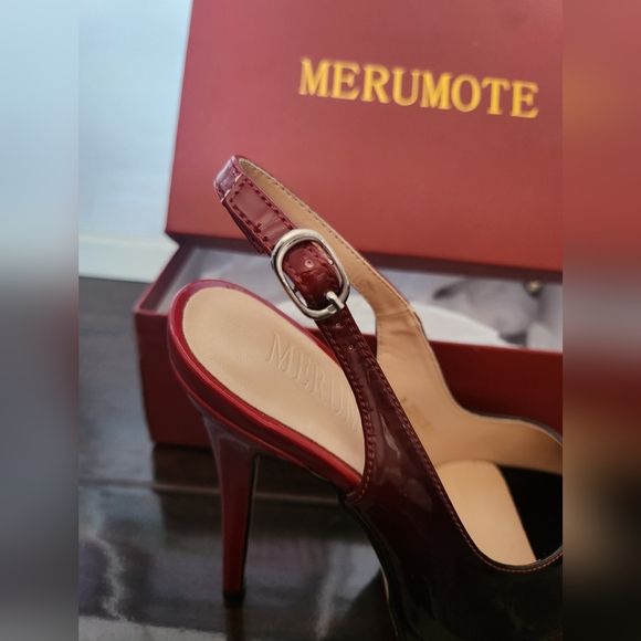MERUMOTE Women's Slingback Shoes Peep Toe Platforms 6 Inch Heels Size 7 NWT - Picture 14 of 16